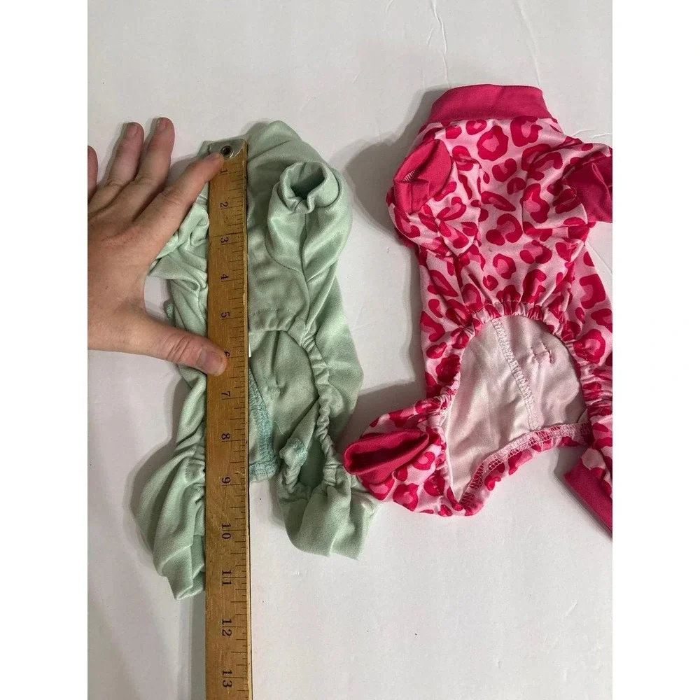 Dog Pajamas with Bows (XXS) Tea Cup Size, Bundle of 2 PJs